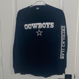 Dallas Cowboys Long Sleeve Shirt (Dark Blue) (Mens Size - Medium)